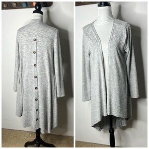 Gray Open Front Women's Sweater by Andree by Unit soft light weight Sz M